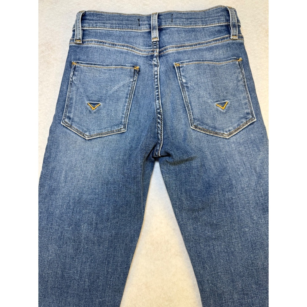 Hudson Barbara Super Skinny Jeans Womens 23 Blue Medium Wash Raw Hem Stretch Den